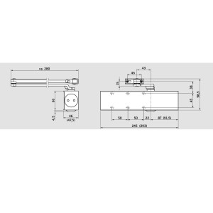 Dorma-TS83-deurpomp-Technische-tekening