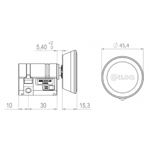 iLOQ halve cilinder S50 tech tek__D50S110A_Drawing