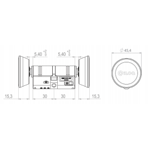 iLOQ S50 met korte leeskoppen tech tek_D50S.250__D50S.250A_Drawing