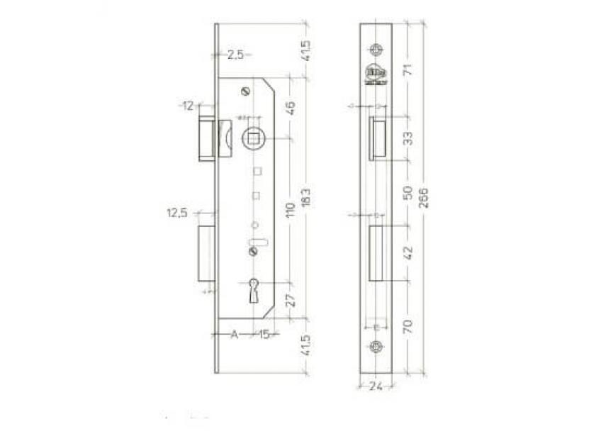 Litto-M2452-baardslot-Technische-tekening