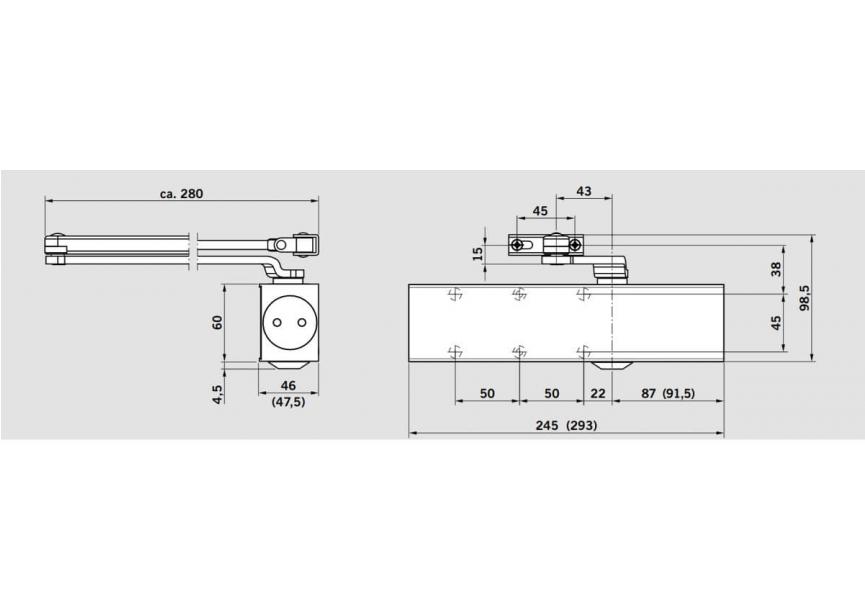 Dorma-TS83-deurpomp-Technische-tekening