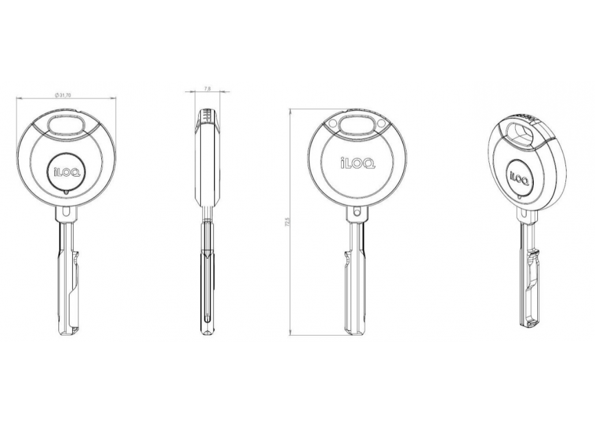iLOQ sleutel zonder kap tech tek_K5S.1_Drawing
